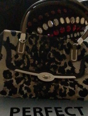 Coach Leopard Print Top-Handle Satchel - Brown/Black